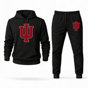 Men's Indiana Hoodie Joggers Set - Black digital placement mockup