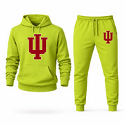 Men's Indiana Hoodie Joggers Set - Lime Green digital placement mockup