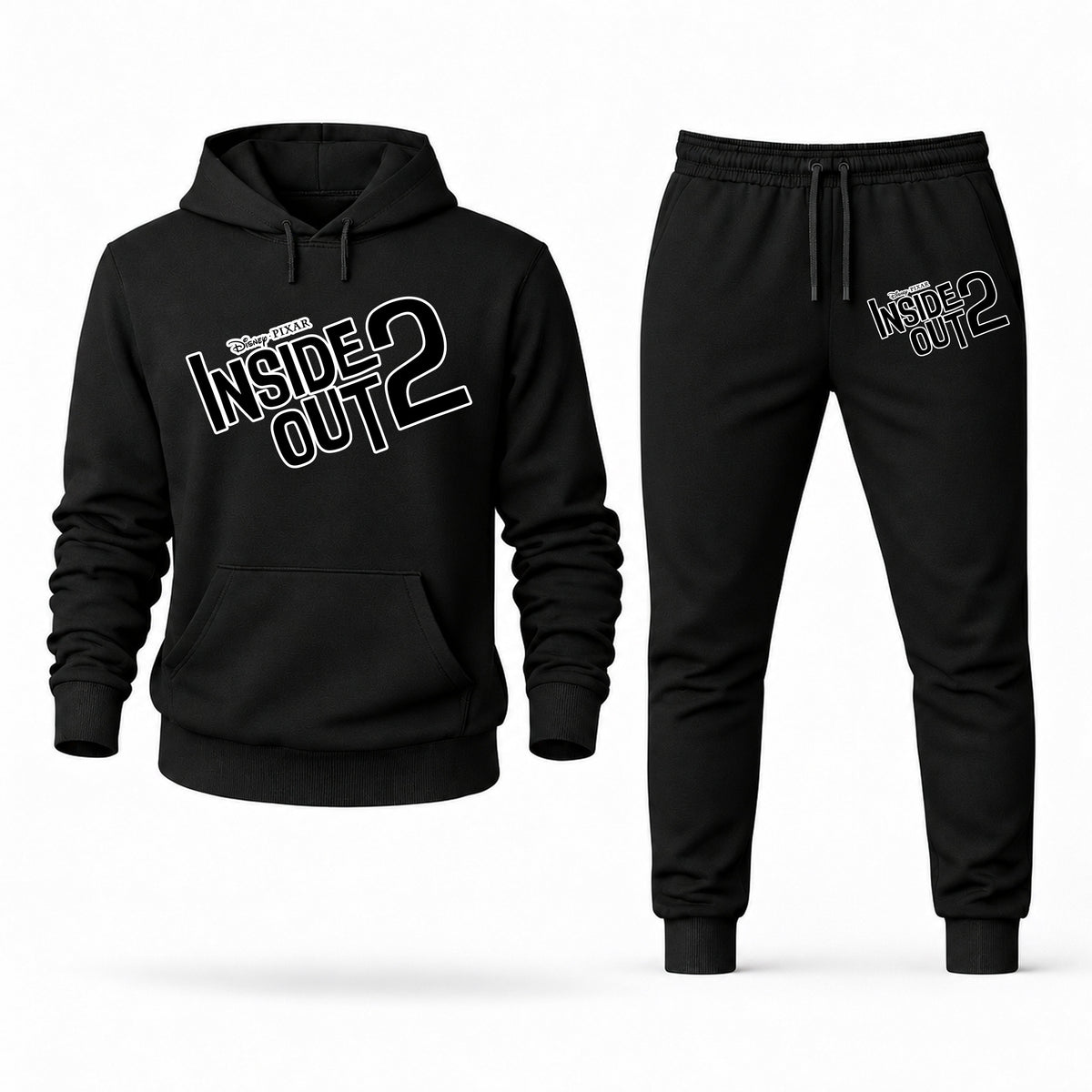 Men's Inside Out Hoodie Joggers Set - Black digital placement mockup