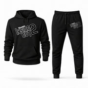 Men's Inside Out Hoodie Joggers Set - Black digital placement mockup