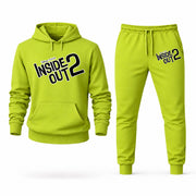 Men's Inside Out Hoodie Joggers Set - Lime Green digital placement mockup