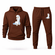 Men's Inuyasha Hoodie Joggers Set - Brown digital placement mockup