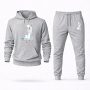 Men's Inuyasha Hoodie Joggers Set - Grey digital placement mockup