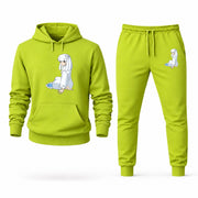 Men's Inuyasha Hoodie Joggers Set - Lime Green digital placement mockup