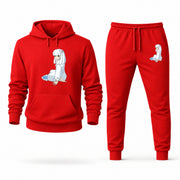Men's Inuyasha Hoodie Joggers Set - Red digital placement mockup