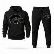Men's Iowa Hoodie Joggers Set - Black digital placement mockup
