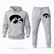 Men's Iowa Hoodie Joggers Set - Grey digital placement mockup