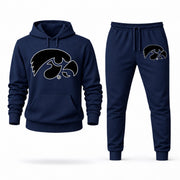 Men's Iowa Hoodie Joggers Set - Navy digital placement mockup