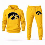 Men's Iowa Hoodie Joggers Set - Yellow digital placement mockup