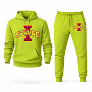 Men's Iowa State Hoodie Joggers Set - Lime Green digital placement mockup