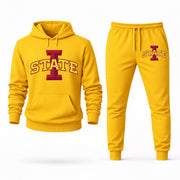 Men's Iowa State Hoodie Joggers Set - Yellow digital placement mockup