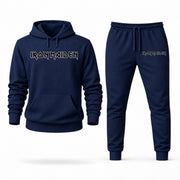 Men's Iron Maiden Hoodie Joggers Set - Navy digital placement mockup