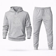 Men's Iron Man Hoodie Joggers Set - Grey digital placement mockup