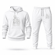 Men's Iron Man Hoodie Joggers Set - White digital placement mockup