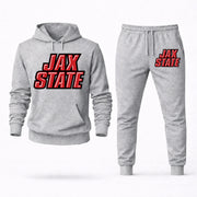 Men's Jacksonville State Hoodie Joggers Set - Grey digital placement mockup