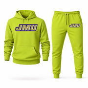 Men's James Madison Hoodie Joggers Set - Lime Green digital placement mockup