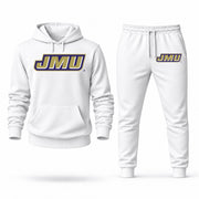 Men's James Madison Hoodie Joggers Set - White digital placement mockup