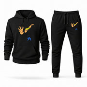 Men's Johnny Bravo Hoodie Joggers Set - Black digital placement mockup