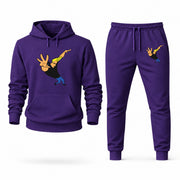 Men's Johnny Bravo Hoodie Joggers Set - Purple digital placement mockup