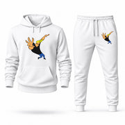 Men's Johnny Bravo Hoodie Joggers Set - White digital placement mockup