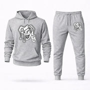 Men's Joker Hoodie Joggers Set - Grey digital placement mockup