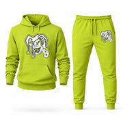 Men's Joker Hoodie Joggers Set - Lime Green digital placement mockup