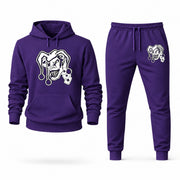 Men's Joker Hoodie Joggers Set - Purple digital placement mockup
