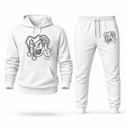 Men's Joker Hoodie Joggers Set - White digital placement mockup