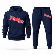 Men's Judas Priest Hoodie Joggers Set - Navy digital placement mockup