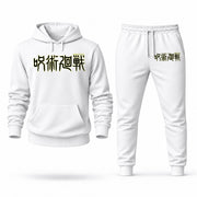 Men's Jujutsu Kaisen Hoodie Joggers Set - White digital placement mockup