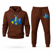 Men's Kansas City Hoodie Joggers Set - Brown digital placement mockup