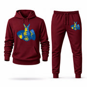 Men's Kansas City Hoodie Joggers Set - Burgundy digital placement mockup