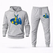Men's Kansas City Hoodie Joggers Set - Grey digital placement mockup