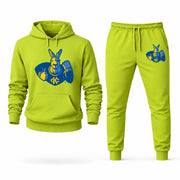 Men's Kansas City Hoodie Joggers Set - Lime Green digital placement mockup