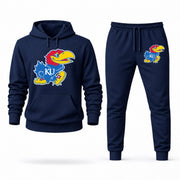 Men's Kansas Hoodie Joggers Set - Navy digital placement mockup
