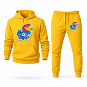 Men's Kansas Hoodie Joggers Set - Yellow digital placement mockup