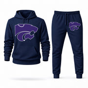 Men's Kansas State Hoodie Joggers Set - Navy digital placement mockup