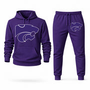 Men's Kansas State Hoodie Joggers Set - Purple digital placement mockup