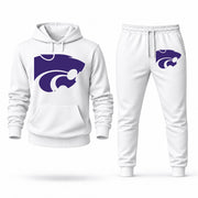 Men's Kansas State Hoodie Joggers Set - White digital placement mockup