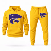 Men's Kansas State Hoodie Joggers Set - Yellow digital placement mockup