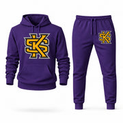 Men's Kennesaw State Hoodie Joggers Set - Purple digital placement mockup