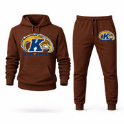 Men's Kent State Hoodie Joggers Set - Brown digital placement mockup