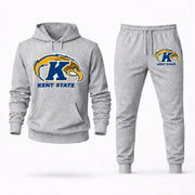 Men's Kent State Hoodie Joggers Set - Grey digital placement mockup