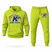 Men's Kent State Hoodie Joggers Set - Lime Green digital placement mockup