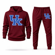 Men's Kentucky Hoodie Joggers Set - Burgundy digital placement mockup
