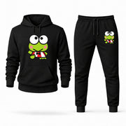 Men's Keroppi Hoodie Joggers Set - Black digital placement mockup