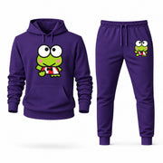 Men's Keroppi Hoodie Joggers Set - Purple digital placement mockup