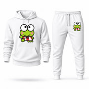 Men's Keroppi Hoodie Joggers Set - White digital placement mockup
