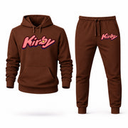 Men's Kirby Hoodie Joggers Set - Brown digital placement mockup