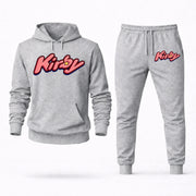 Men's Kirby Hoodie Joggers Set - Grey digital placement mockup